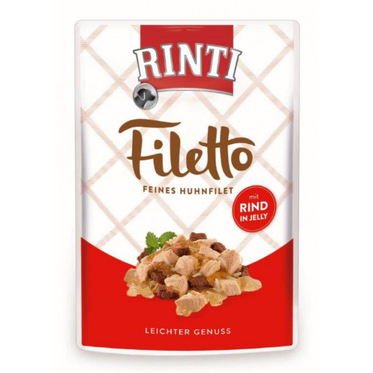 RINTI FILETTO suaugusių šunų konservuotas pašaras su vištiena ir jautiena 100 g