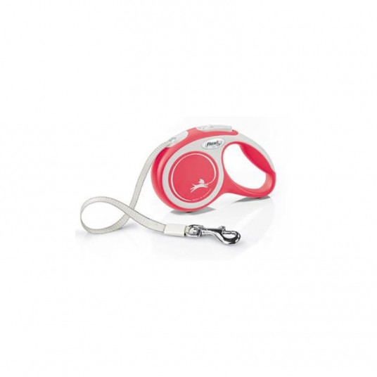 Flexi New Comfort S, iki 15kg 5m juostelinis, raudonos spalvos