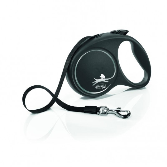  Flexi Black Design S, iki 15kg 5m, juostelinis, juodos spalvos 