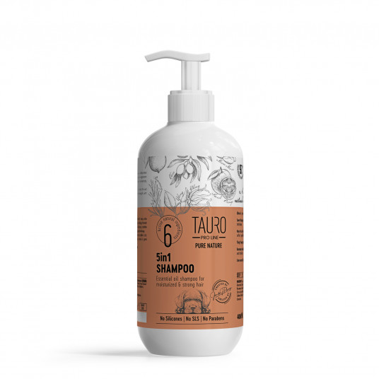 Pure Nature 5in1 šunų ir kačių kailį drėkinantis šampūnas 400 ml