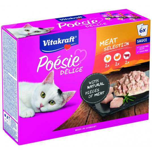  POESIE DELICE multipack suaugusių kačių konservuotas pašaras su mėsa 6x85 g 