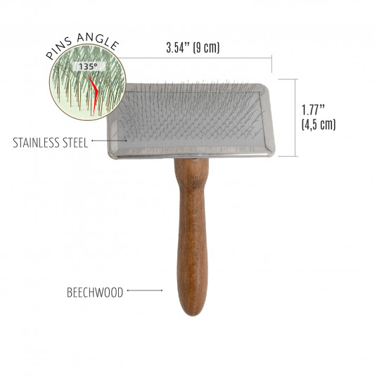  šepetys su metaliniu apvadu M, 4,5 x 9 cm 