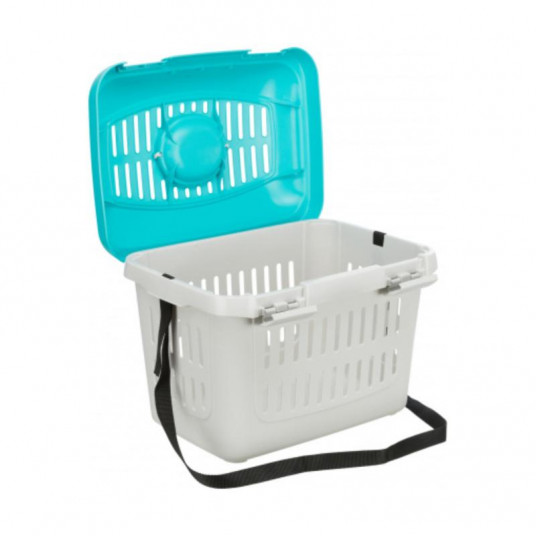  Midi-Capri transportavimo boksas šviesiai pilkas / turkio spalvos, 44 × 33 × 32 cm 