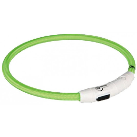 Šviečiantis antkaklis, pakraunamas per USB žalias, 65 cm, L-XL