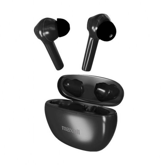  Maxell Dynamic+ belaidės ausinės su įkrovimo dėklu Bluetooth, juodos spalvos 
