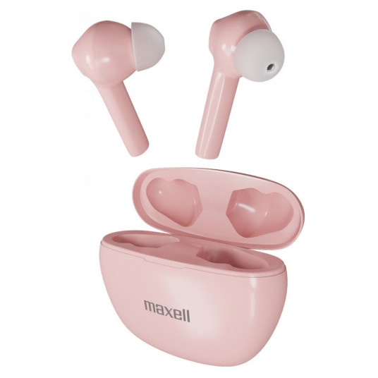  Maxell Dynamic+ belaidės ausinės su įkrovimo dėklu Bluetooth rožinės spalvos 