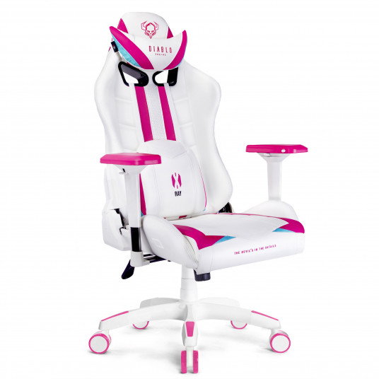  Gaming Chair Diablo X-Ray King Size: White Pink  