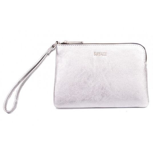  SEGALI - Women´s leather handbag etue A2 Silver 