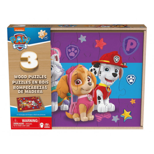 SPINMASTER GAMES dėlionių rinkinys Paw Patrol, 3 dėlionės, 6066794