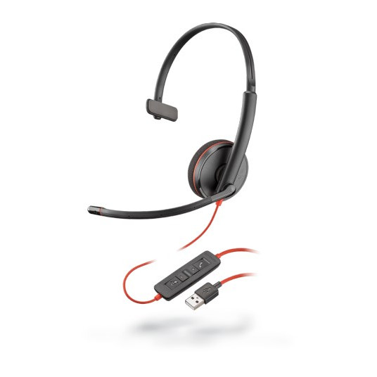  POLY Blackwire C3210 Laisvų rankų įranga Vielinis Su lankeliu Skambučiai / muzika USB A tipo Juoda, Raudona 