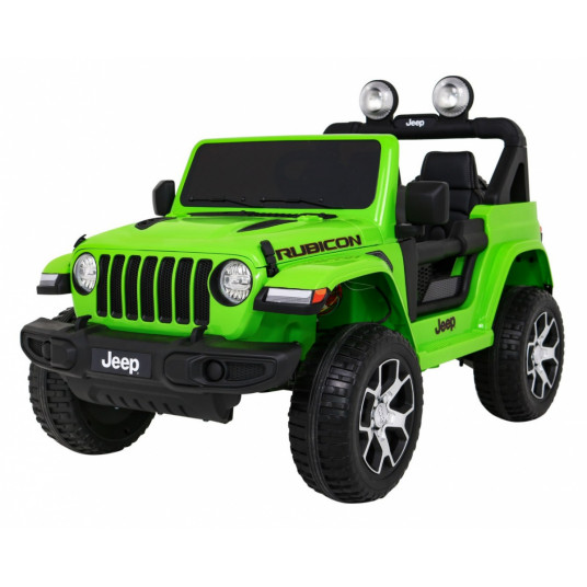Dvivietis elektromobilis Jeep Wrangler Rubicon, žalias