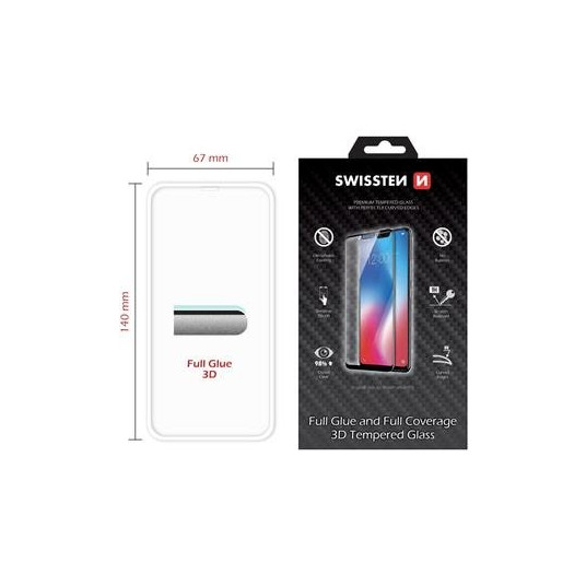 Swissten Ultra Durable 3D Full Face Tempered Glass Apple iPhone X / XS White