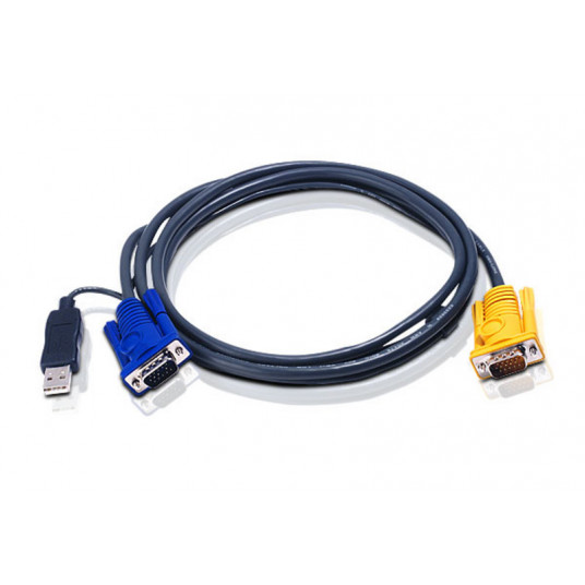  Aten 2L-5202UP 1.8M USB KVM Cable with 3 in 1 SPHD and built-in PS/2 to USB converter 