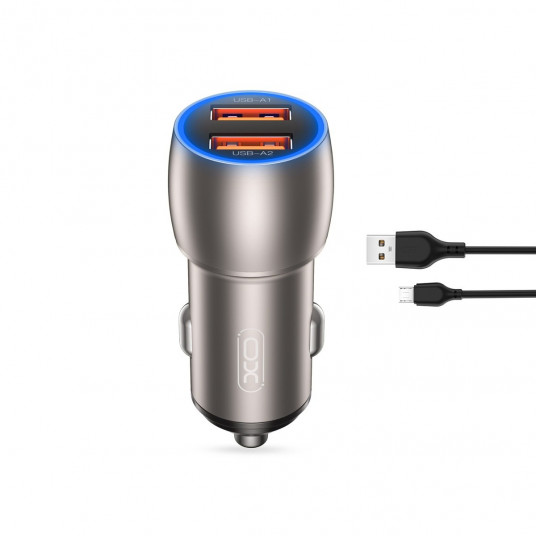  XO CC52 Car charger QC / 36W / 2x USB / microUSB Cable 