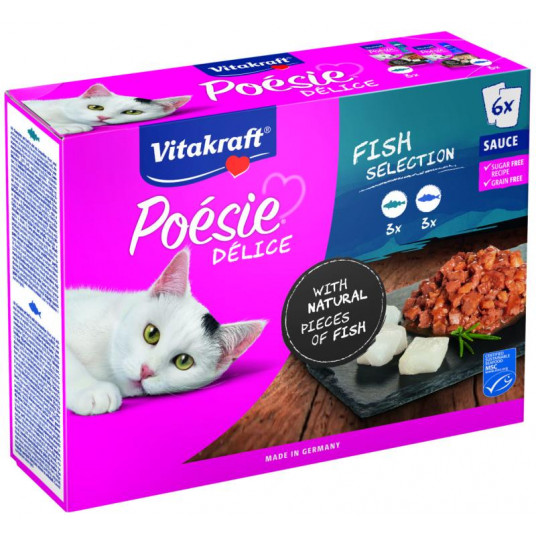  POESIE DELICE multipack suaugusių kačių konservuotas pašaras su žuvimi 6x85 g 