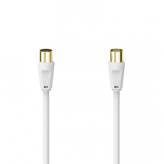  Antenna Cable Hama 100dB gold-plated, 1,5 m, white 