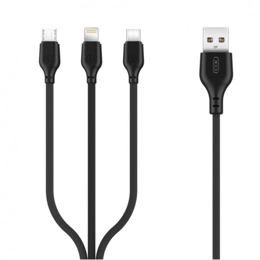  XO NB103 3in1 USB - Lightning + USB-C + microUSB 1m cable 