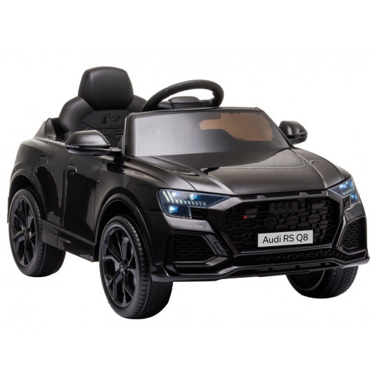 Vienvietis elektromobilis Audi RS Q8, juodas