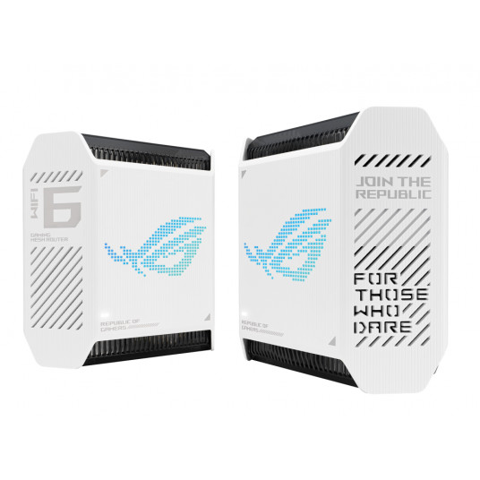  Asus Wifi 6 802.11ax Tri-band Gigabit Gaming Mesh System GT6 ROG Rapture (2-Pack) 802.11ax, 10/100/1000 Mbit/s, Ethernet LAN (RJ-45) ports 3, Antenna type Internal, White 