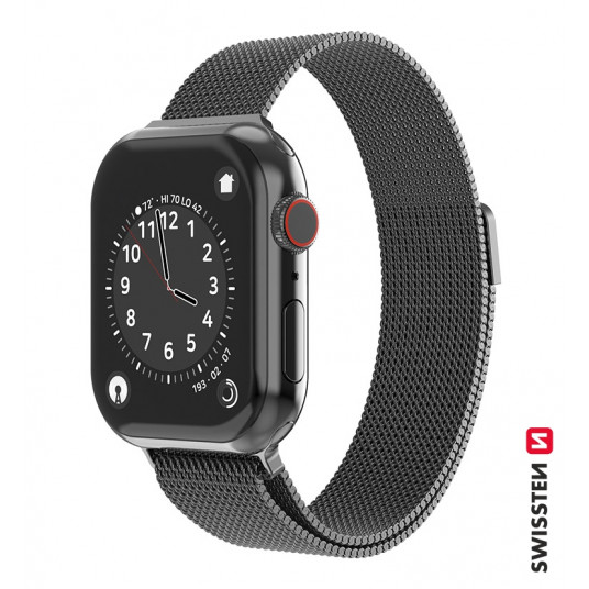  Apyrankė Swissten Metal Strap for Apple Watch 1/2/3/4/5/6/SE / 40 mm / 42 mm / Black 