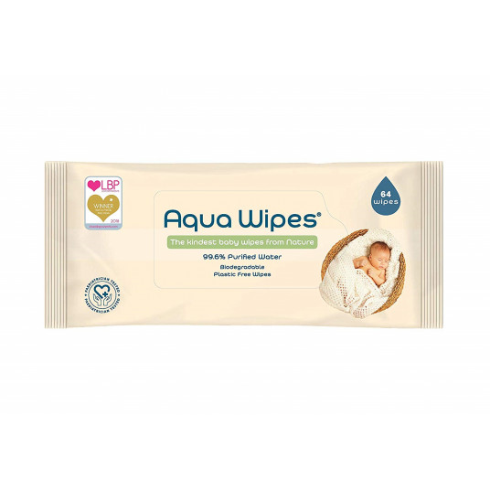  AQUA WIPES drėgnos servetėlės 64 vnt. AQW64F 