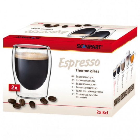 Scanpart ESPRESSO dvigubo stiklo stiklinės 2 x 80 ml