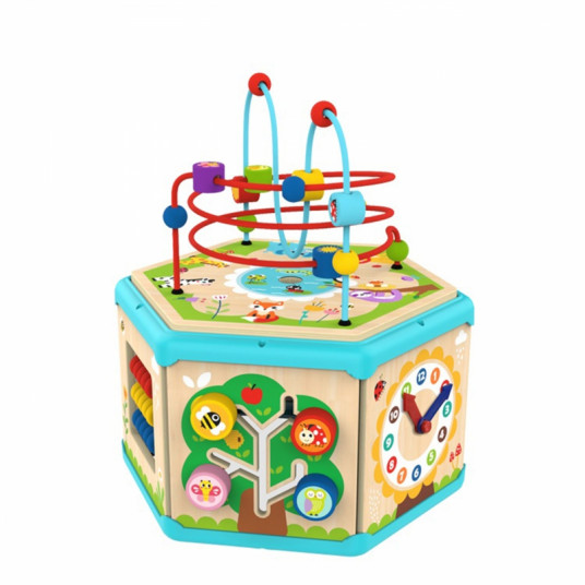 TOOKY TOY interaktyvi medinė šešiakampė dėžutė