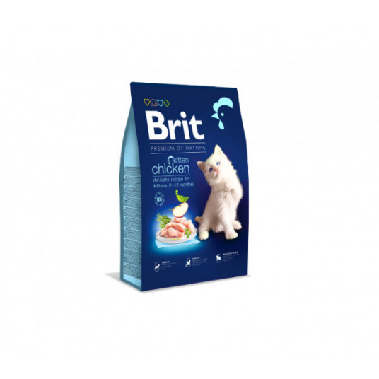  Sausas pašaras Brit Premium by Nature Cat Kitten s.m. katėms 8kg 