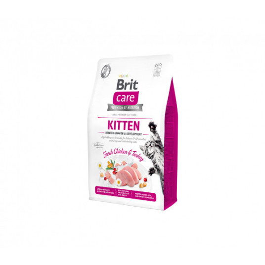  Sausas pašaras Brit Care Cat GF Kitten Healthy Growth&Development s.m. katėms 7 kg 