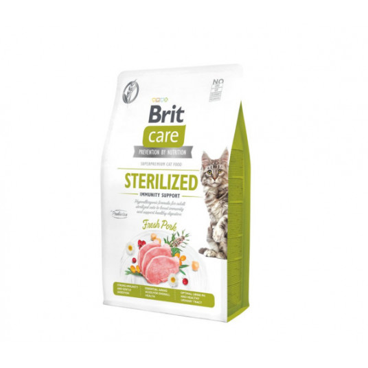  Sausas pašaras Brit Care Cat GF Sterilized Immunity Support sausas maistas katėms 2 kg 