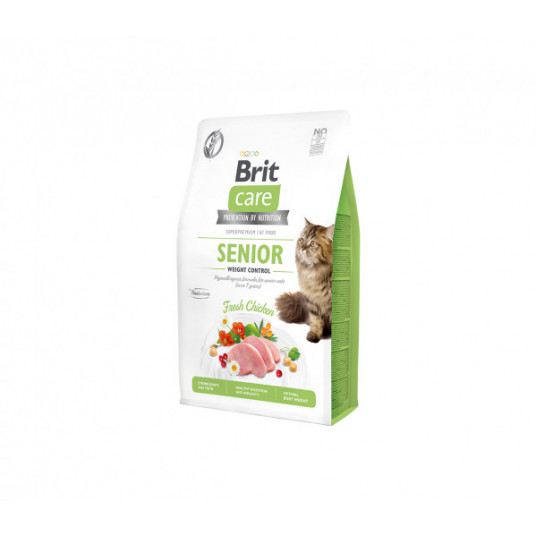 Sausas pašaras Brit Care Cat GF Senior Weight Control s.m. katėms 7 kg