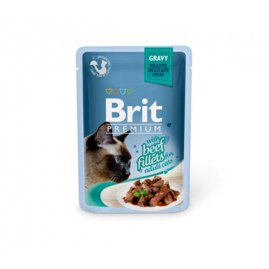  Konservai katėms Brit Premium Cat Delicate kons. katėms maiš. Beef in Gravy 85 g 