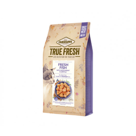 Pašaras katėms Carnilove True Fresh Cat Fish sausas maistas katėms su žuvimi 340 g