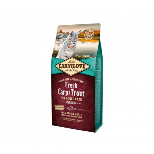  Pašaras katėms Carnilove Fresh Carp&Trout Sterilised for Adult katėms 0,4 kg 