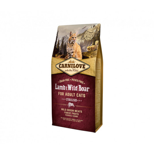  Pašaras katėms Carnilove Lamb&Wild Boar Adult Cat Sterilised katėms 2 kg 