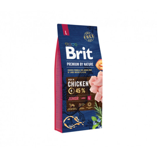 Sausas pašaras Brit Premium By Nature Junior L šunims 15kg