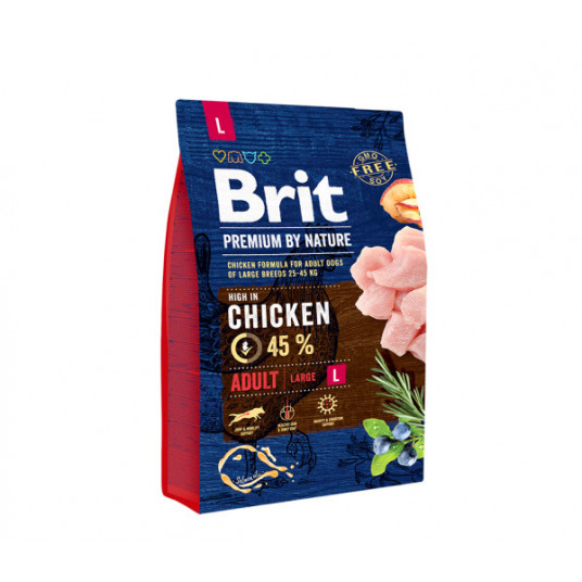  Sausas pašaras Brit Premium By Nature Adult L šunims 3 kg 