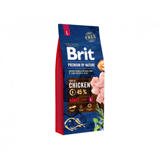  Sausas pašaras Brit Premium By Nature Adult L šunims 15kg 