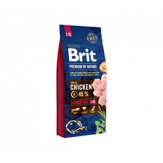 Sausas pašaras Brit Premium By Nature Senior L/XL šunims 15 kg