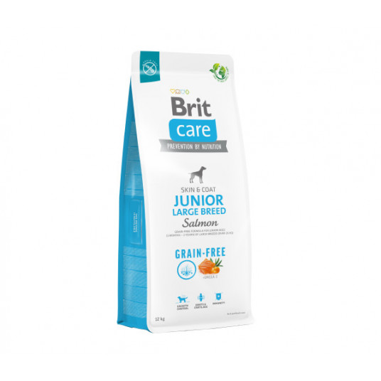 Sausas pašaras Brit Care Grain-free Junior Large breed Salmon sausas maistas šunims su lašiša 3 kg
