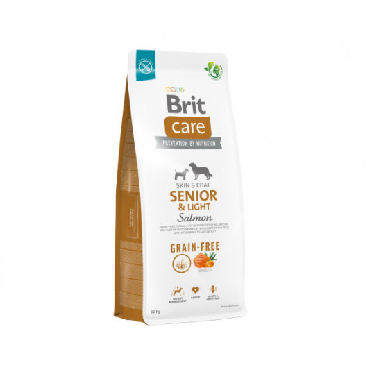  Sausas pašaras Brit Care Grain-free Senior&Light Salmon sausas maistas vyresnio amžiaus šunims su lašiša 3kg 