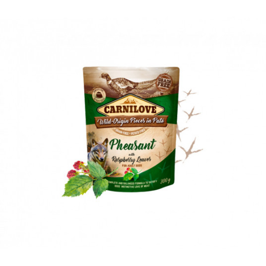 Paštetas šunims Carnilove kons. šunims Pate Pheasant with Raspberry Leaves 300 g
