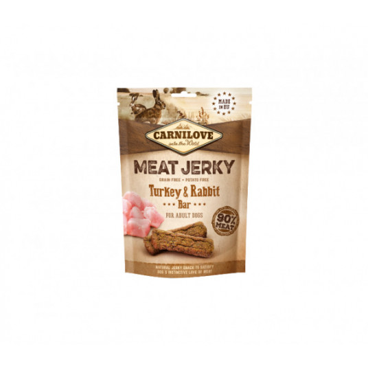 Skanėstas šunims Carnilove Dog skanėstas Jerky Rabbit & Turkey Bar 100 g