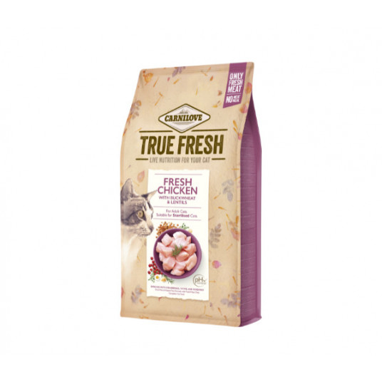 Pašaras katėms Carnilove True Fresh Cat Chicken sausas maistas katėms su vištiena 1,8 kg