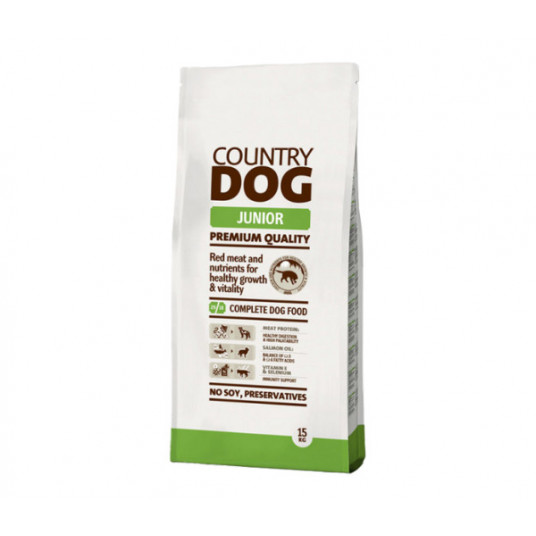  Pašaras šunims Country Dog Junior sausas maistas jauniems šunims 15 kg 