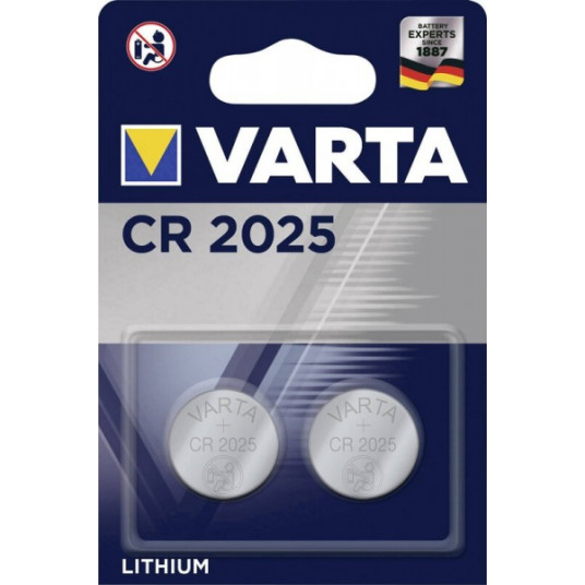  VARTA Knopfzelle CR2025 Lithium 3V (2-Pack) 