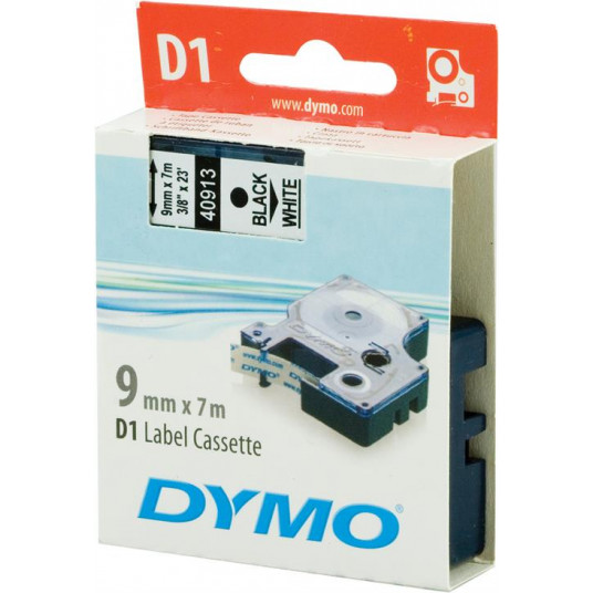  Juostelė DYMO D1 9mm x 7m, juoda ant balto / S0720680 40913 