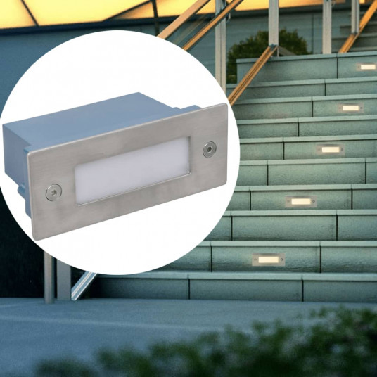 2 LED Įmontuojami Laiptų Pakopų Šviestuvai 44 x 111 x 56 mm