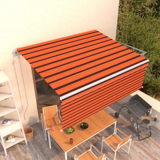 Automatiniu būdu ištraukiama markizė, oranžinė ir ruda, 4x3m