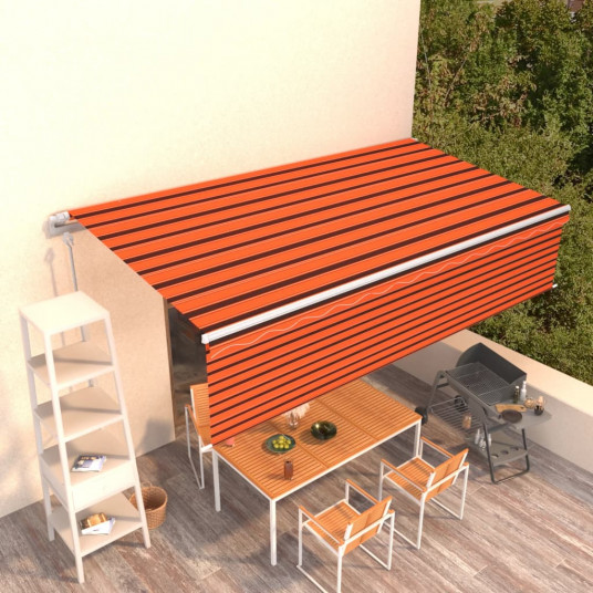  Automatiniu būdu ištraukiama markizė, oranžinė ir ruda, 6x3m 